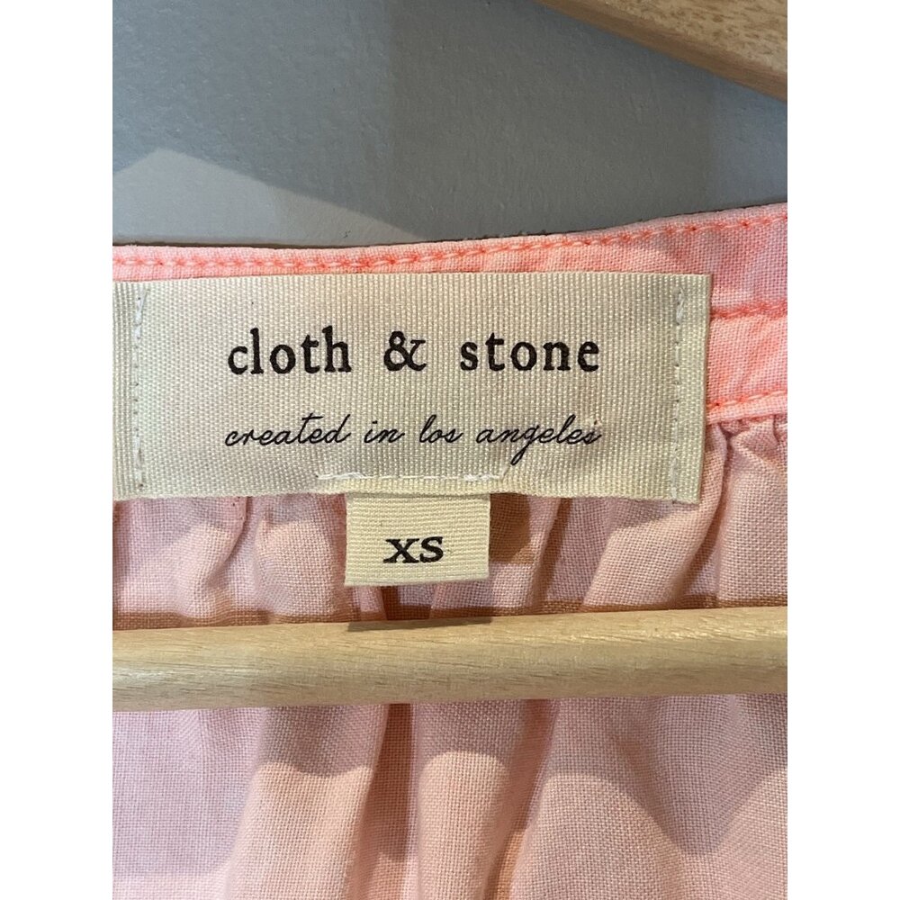 Anthropologie Cloth and Stone Women’s XS blouse top V Neck Long Sleeves Pink - Picture 3 of 8